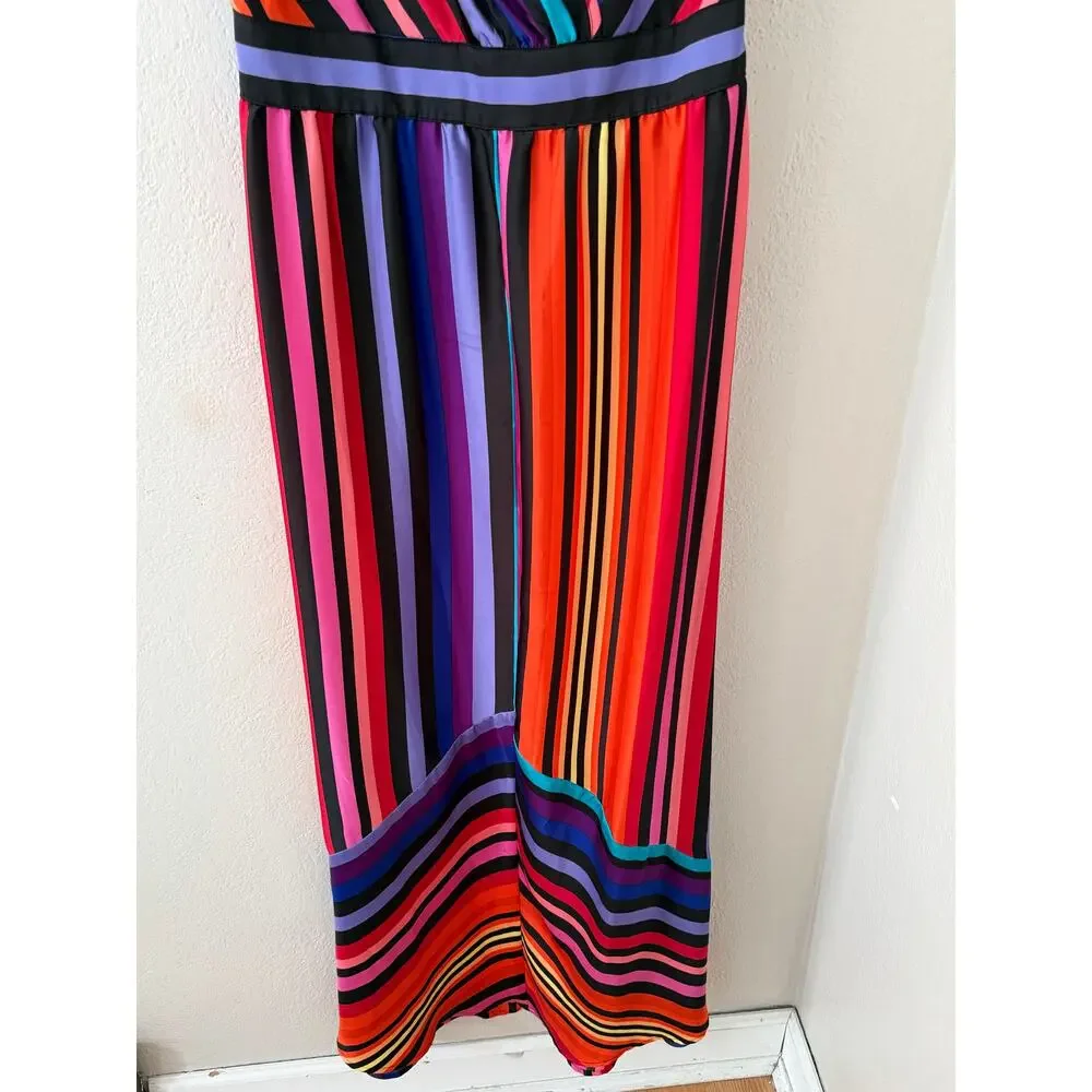 Women's Worthington Striped Summer Flowy Maxi Dress Size 10 - Picture 8 of 10
